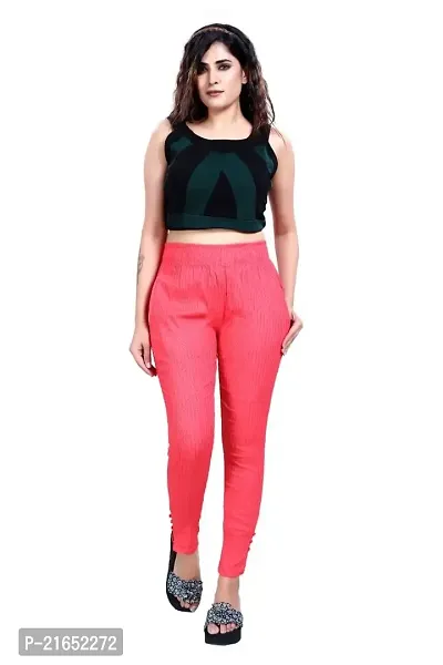 Aurpail Women's Lycra Rayon Cotton Stretchable Lining Trouser Pant (L, Gajri)