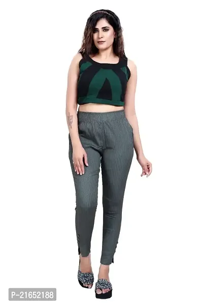 Aurpail Women's Lycra Rayon Cotton Stretchable Lining Trouser Pant (2XL, Dark Gray)