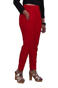 Women's Lycra Slub Cotton Stretchable Potli Trouser Pant (Cigarette Pant)-thumb4