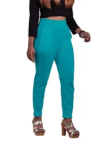 Women's Lycra Slub Cotton Stretchable Potli Trouser Pant (Cigarette Pant)-thumb3