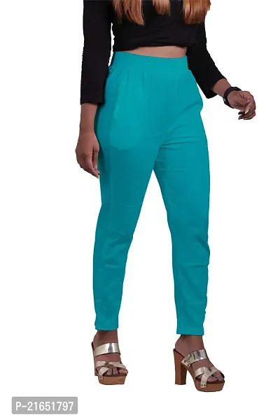 Women's Lycra Slub Cotton Stretchable Potli Trouser Pant (Cigarette Pant)-thumb4