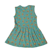 Aurpail Sleeveless Printed Cotton Girls Frock (2-3 Years, Green)-thumb4