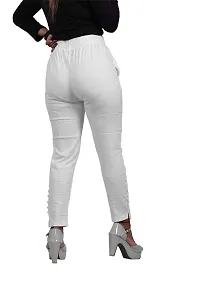 Women's Lycra Slub Cotton Stretchable Potli Trouser Pant (Cigarette Pant)-thumb1