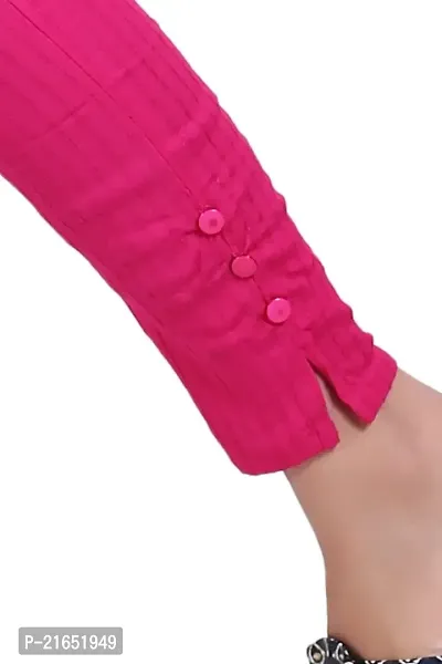 Aurpail Women's Lycra Rayon Cotton Stretchable Lining Trouser Pant (XL, Pink)-thumb4