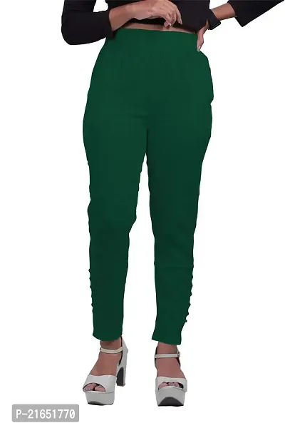 Women's Lycra Slub Cotton Stretchable Potli Trouser Pant (Cigarette Pant)-thumb2