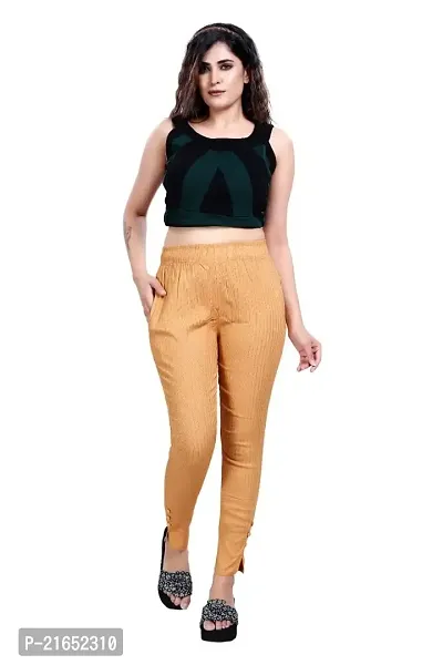 Aurpail Women's Lycra Rayon Cotton Stretchable Lining Trouser Pant (2XL, Cream)