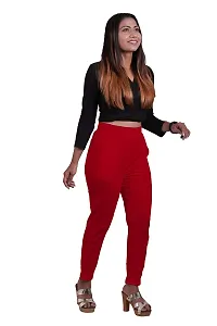 Women's Lycra Slub Cotton Stretchable Potli Trouser Pant (Cigarette Pant)-thumb3
