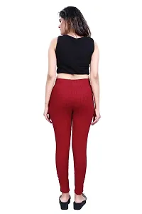 Aurpail Women's Lycra Rayon Cotton Stretchable Lining Trouser Pant (L, Maroon)-thumb2