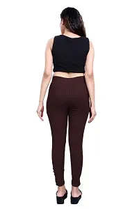 Aurpail Women's Lycra Rayon Cotton Stretchable Lining Trouser Pant (L, Brown)-thumb1
