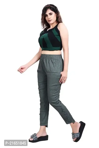 Aurpail Women's Lycra Rayon Cotton Stretchable Lining Trouser Pant-thumb3