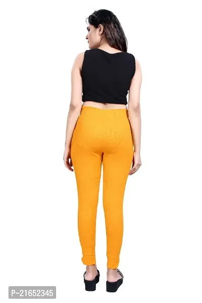 Aurpail Women's Lycra Rayon Cotton Stretchable Lining Trouser Pant (2XL, Yellow)-thumb2