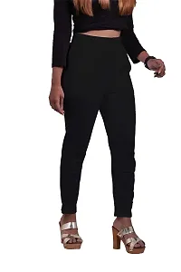 Women's Lycra Slub Cotton Stretchable Potli Trouser Pant (Cigarette Pant)-thumb3