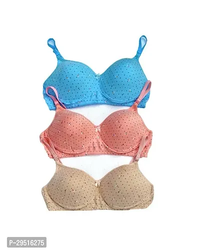 Stylish Cotton Everyday Bra for Women, Pack of 3-thumb0