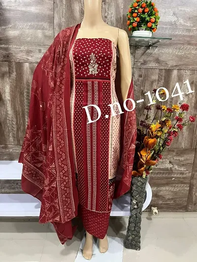 Fancy Cotton Unstitched Dress Material for Women