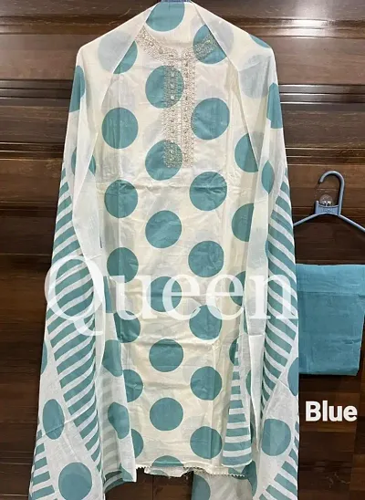 Fancy Cotton Printed Unstitched Dress Material with Dupatta