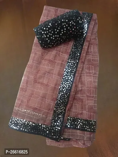 Fancy Organza saree With Sequence Blouse