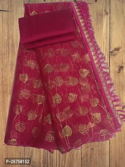 Classic Organza Printed Saree with Blouse piece