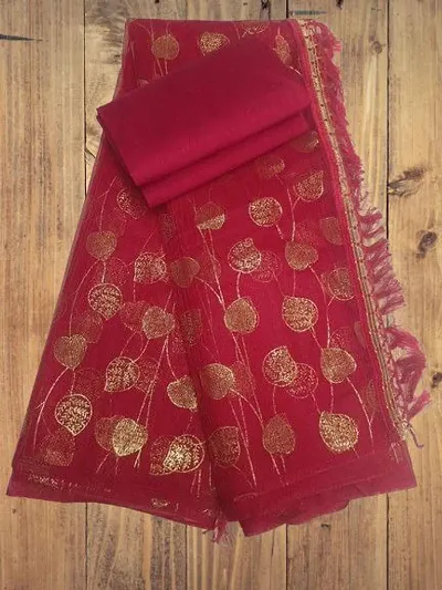 New In Organza Saree without Blouse piece 