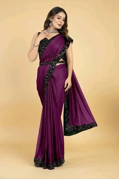 Belt Saree With Velvet Blouse