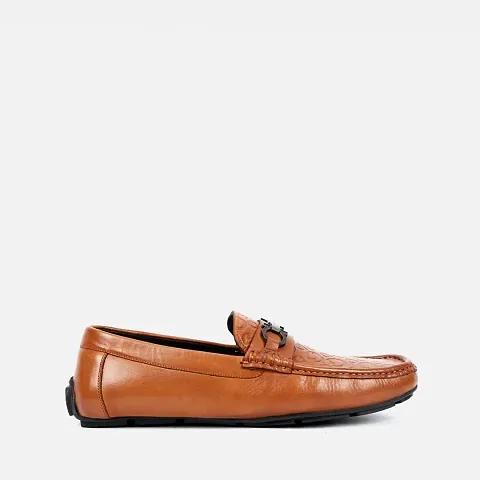 Stylish Brown Canvas Solid Loafers Shoes For Men