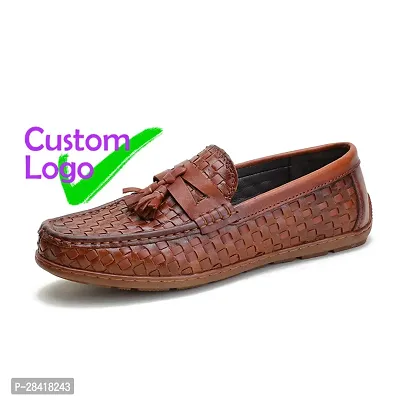 Stylish Brown Canvas Solid Loafers Shoes For Men-thumb0