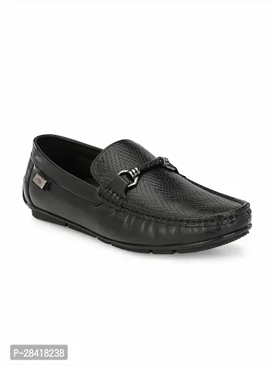 Stylish Black Canvas Solid Loafers Shoes For Men