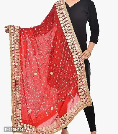 Elite Red Cotton Blend Printed Dupattas For Women-thumb0