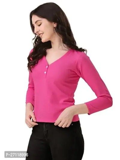 Elegant Pink Lycra Top For Women
