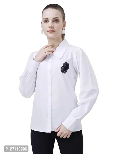 Elegant White Polycotton Shirt For Women