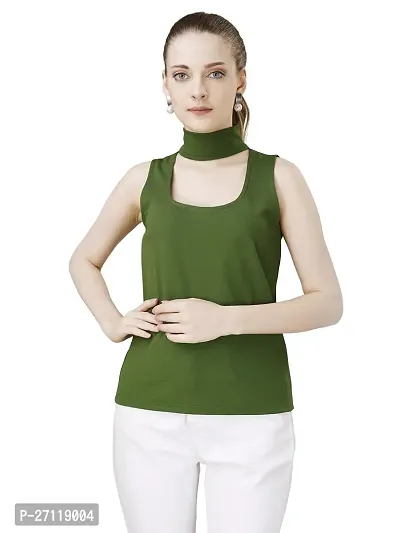 Elegant Green Lycra Top For Women-thumb0