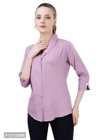 Elegant Pink Polyester Shirt For Women