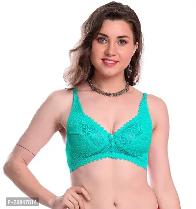 Stylish Green Cotton Blend Solid Bras For Women-thumb0