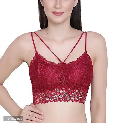 Stylish Maroon Cotton Blend Solid Bras For Women-thumb0