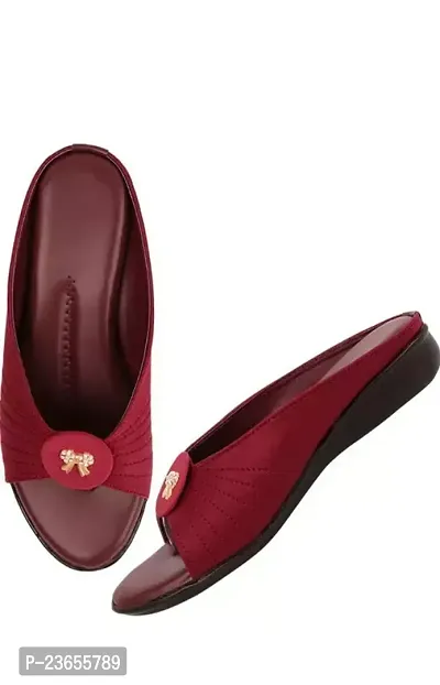 Elegant Maroon PU  Sandals For Women-thumb0