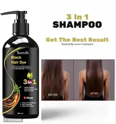 Organic Shampoo Herbal 3 in 1 Hair Dye Instant Black Hair Shampoo Men Women_09  (300 ml)-thumb0