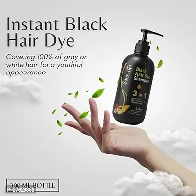 Organic Shampoo Herbal 3 in 1 Hair Dye Instant Black Hair Shampoo Men Women_09  (300 ml)-thumb2