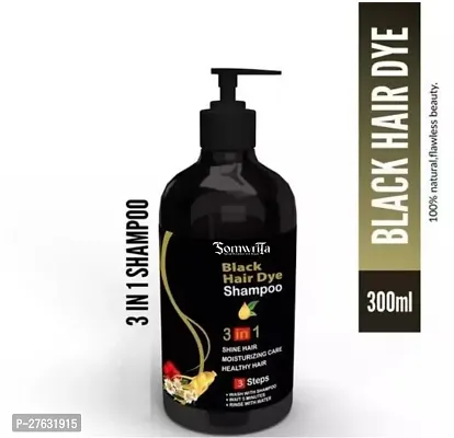 Organic Shampoo Herbal 3 in 1 Hair Dye Instant Black Hair Shampoo Men Women_09  (300 ml)