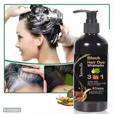 Organic Shampoo Herbal 3 in 1 Hair Dye Instant Black Hair Shampoo Men Women_09  (300 ml)-thumb0