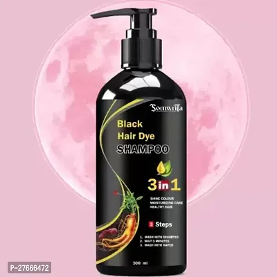 Herbal 3 in 1 original Hair Dye Instant Black Hair Shampoo for Women  Men Organic Shampoo Herbal 3 in 1 Hair Dye Instant Black Hair Shampoo 100% Coverage Shampoo 300ml - 1-thumb0