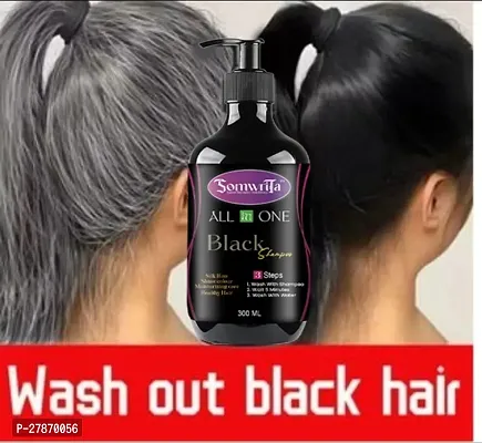 3 in 1 Hair Dye Instant Black Hair Shampoo for Women  Men 100% Coverage Shampoo 300ml