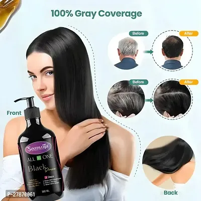 3 in 1 Hair Dye Instant Black Hair Shampoo for Women  Men 100% Coverage Shampoo 300ml