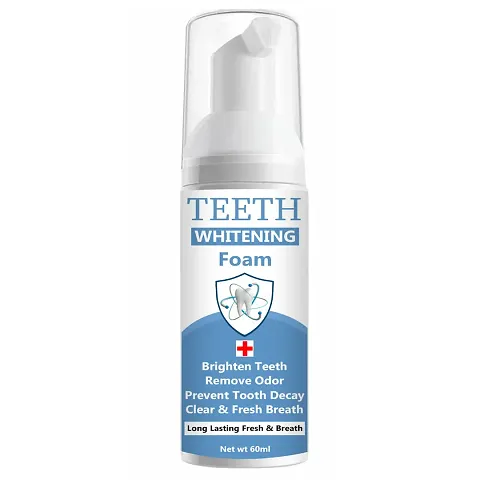 Teeth Whitening Foam Toothpaste Makes You Reveal Perfect  White Teeth, Natural Whitening Foam Toothpaste Mousse with Fluoride Deeply Clean Gums Remove Stains- Pack of 1 [60ml]