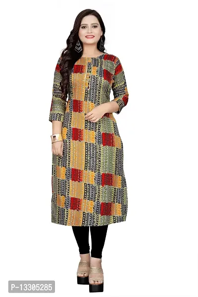 Elegant Cotton Blend Printed Kurta For Women-thumb0