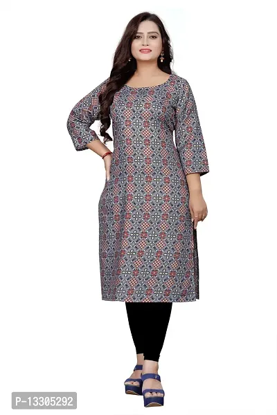 Elegant Grey Cotton Blend Bandhani Kurta For Women