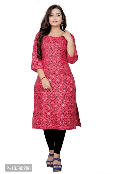 Elegant Red Cotton Blend Bandhani Kurta For Women