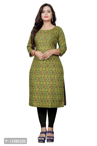 Elegant Green Cotton Blend Bandhani Kurta For Women