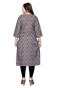 Elegant Grey Cotton Blend Bandhani Kurta For Women-thumb2