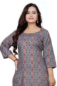 Elegant Grey Cotton Blend Bandhani Kurta For Women-thumb3