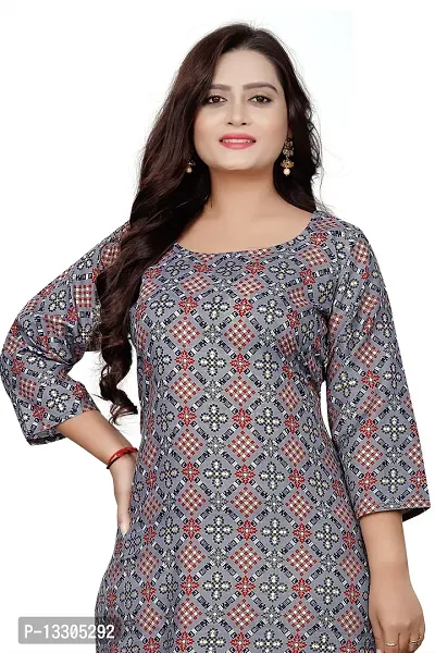 Elegant Grey Cotton Blend Bandhani Kurta For Women-thumb4