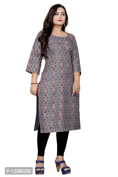 Elegant Grey Cotton Blend Bandhani Kurta For Women-thumb2